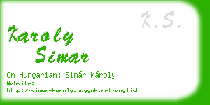 karoly simar business card